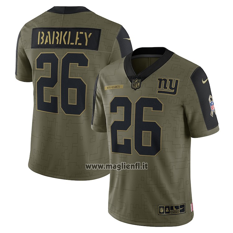 Maglia NFL Limited New York Giants Saquon Barkley 2021 Salute To Service Verde